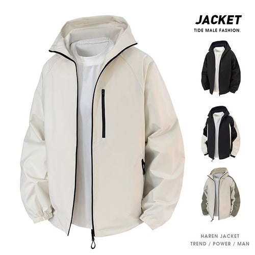 Herren Leichte Übergangsjacke mit verstellbarem Kapuzenverschluss Echo Archiv