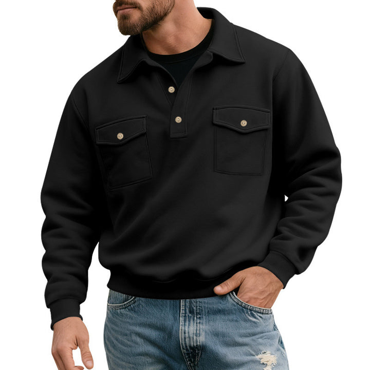 Herren lässiger Pullover mit praktischen Pattentaschen Echoarchiv