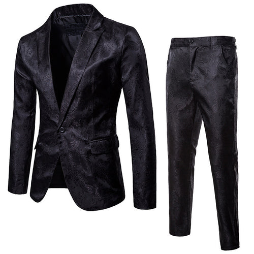 Herren elegantes Anzugset mit luxuriösem Muster Echoarchiv