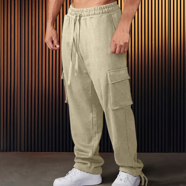 Herren entspannte Cargo-Hose mit praktischem Taschen-Design und elastischem Bund Echoarchiv