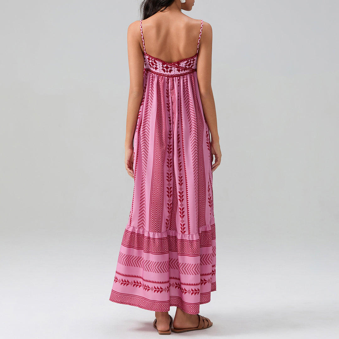 Damen Maxikleid mit raffiniertem Boho-Muster Echo Archiv