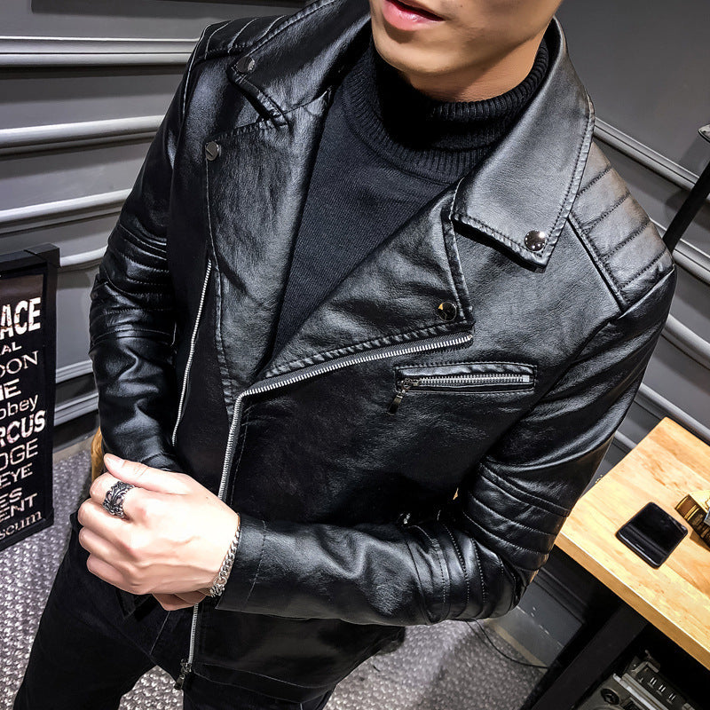 Herren Stilvolle Kunstleder-Bikerjacke Echo Archiv