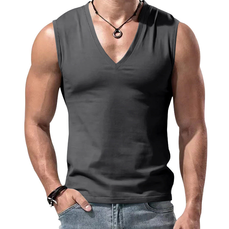 Herren nan figurbetontes ärmelloses V-Ausschnitt Muskelshirt Echo Archiv