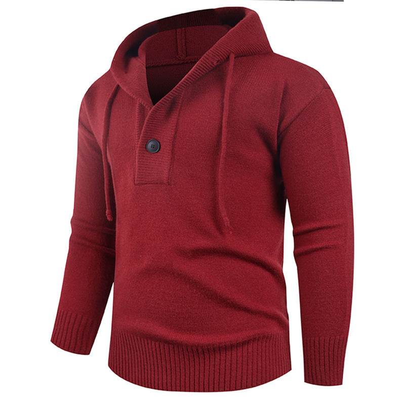Herren modischer Kapuzenpullover mit Knopfdetail Echoarchiv