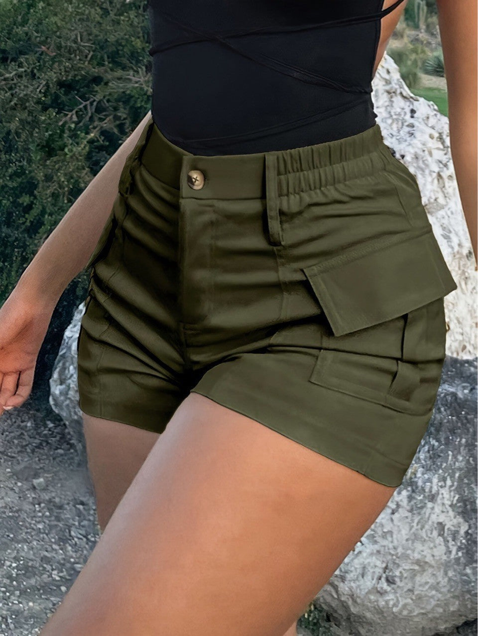 Damen Cargo-Shorts mit elastischem Bund und praktischen Seitentaschen Echo Archiv
