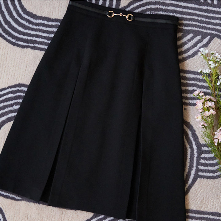Damen Midirock mit schwingendem Design und Taillengürtel Echoarchiv