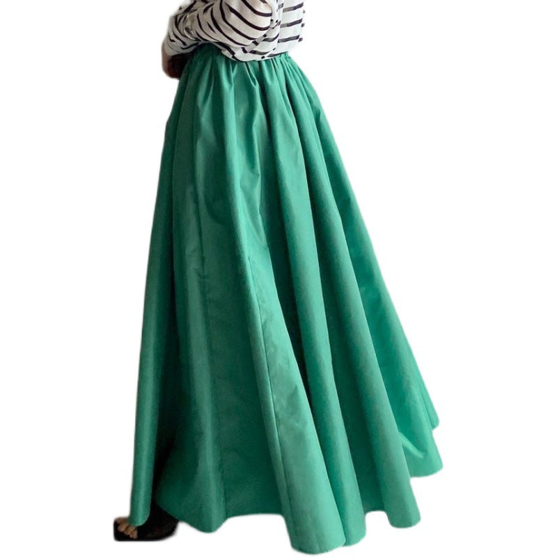 Damen Eleganter Teller‑Maxirock mit hohem Bund, versteckten Eingrifftaschen und verstärktem Saum – Valéora