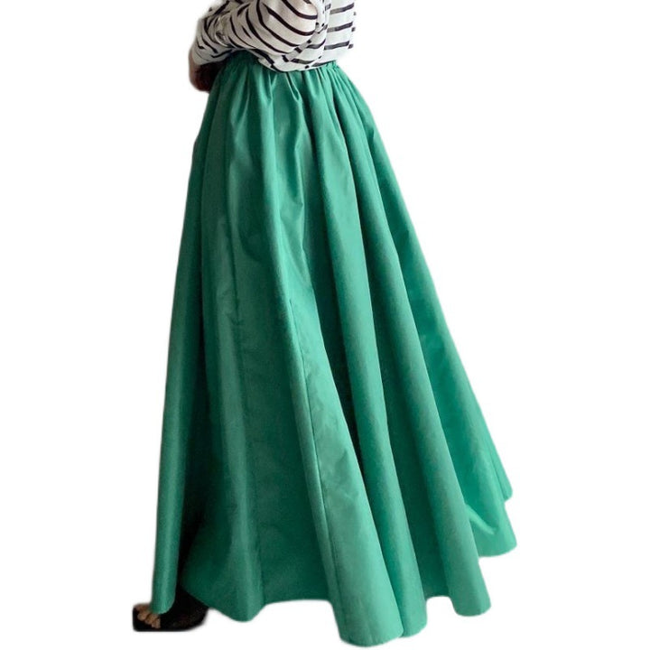 Damen Eleganter Teller‑Maxirock mit hohem Bund, versteckten Eingrifftaschen und verstärktem Saum – Valéora