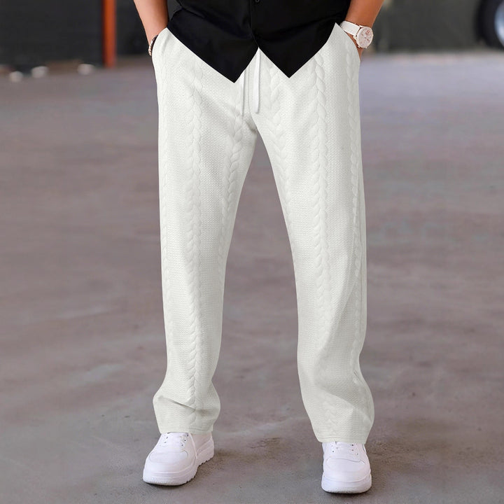 Herren Freizeit-Hose mit innovativem Textilmuster und elastischem Bund Echoarchiv
