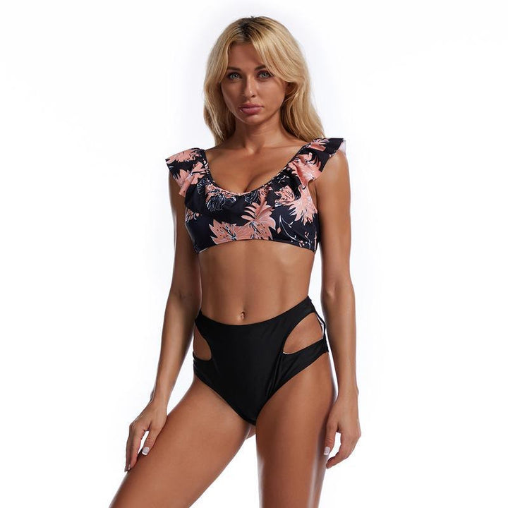 Damen Bikini-Set mit verspieltem Rüschendesign und hohem Hüftschnitt Echo Archiv