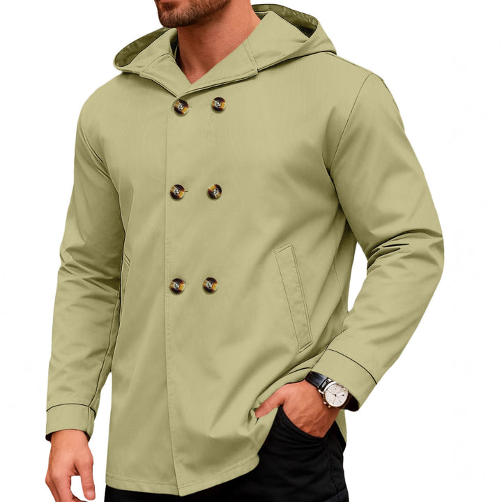 Herren Kapuzensweater mit doppelter Knopfverschluss und seitlichen Taschen Echoarchiv