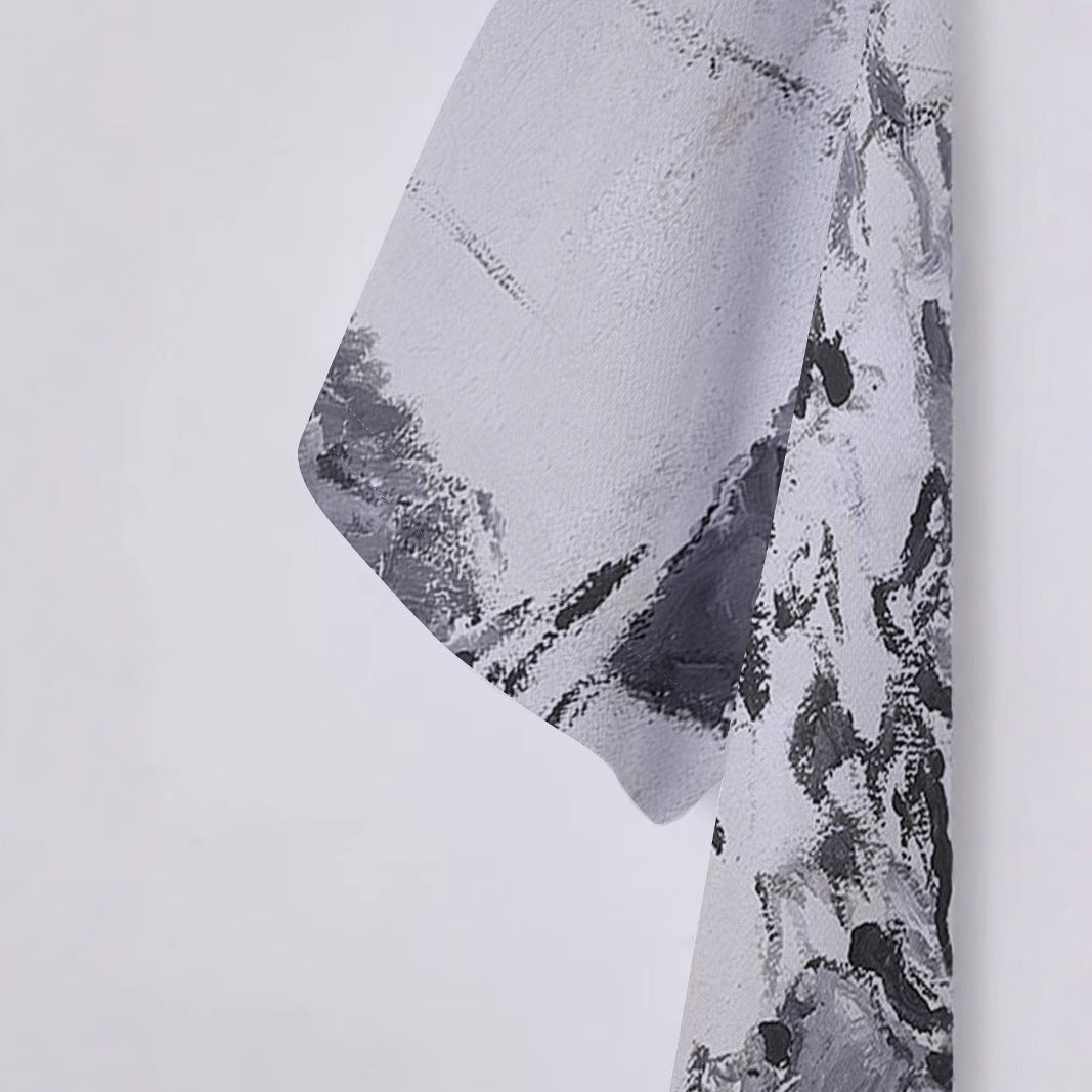 Herren Kurzarm Poloshirt mit kreativem Grafikdesign Echoarchiv
