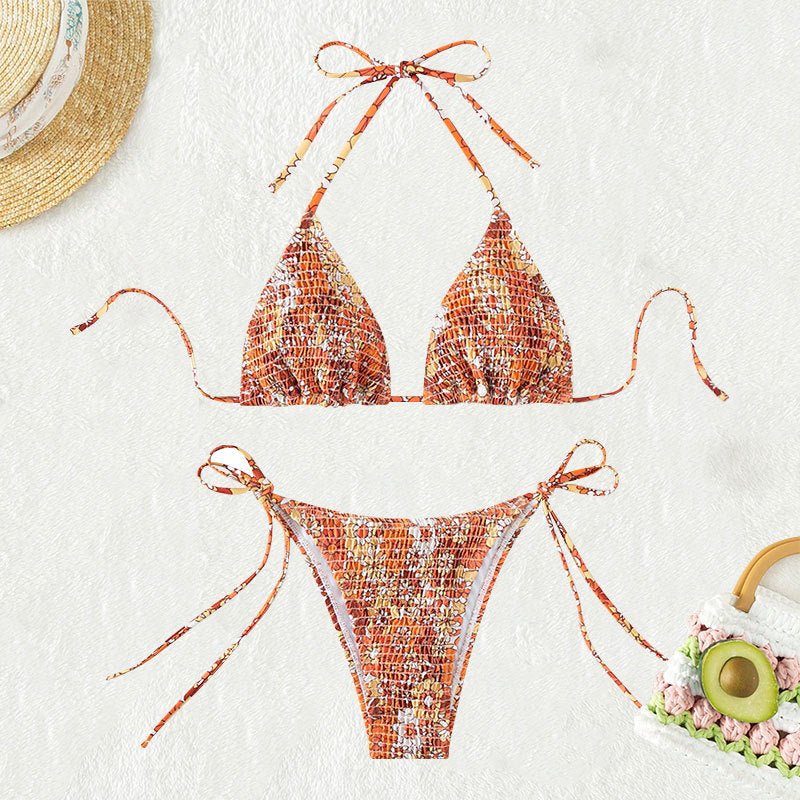 Damen Triangel-Bikini mit verspieltem Blumenmuster Echo Archiv