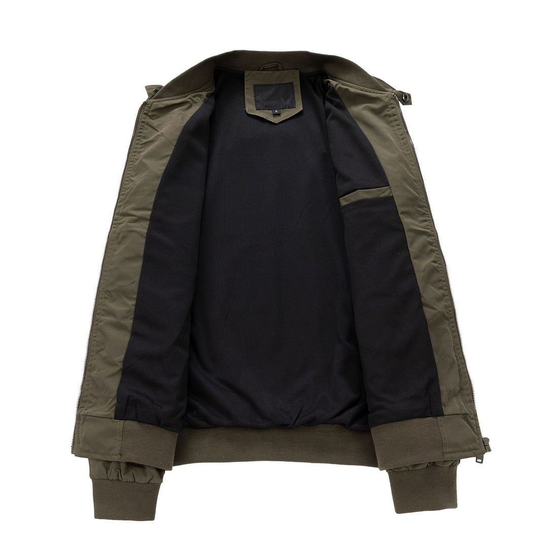 Herren Aviator-inspirierte Windbreaker-Bomberjacke mit Stehkragen und Mesh-Innenfutter Echoarchiv