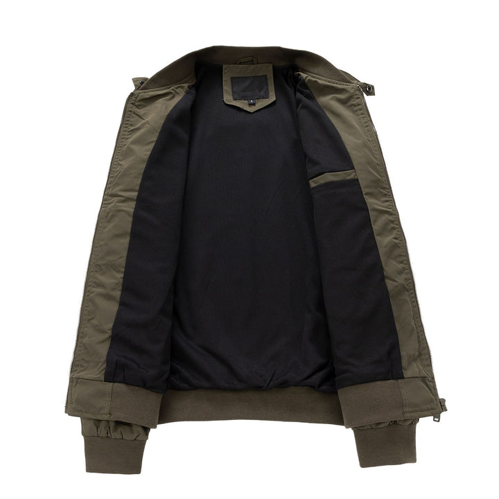 Herren Aviator-inspirierte Windbreaker-Bomberjacke mit Stehkragen und Mesh-Innenfutter Echoarchiv