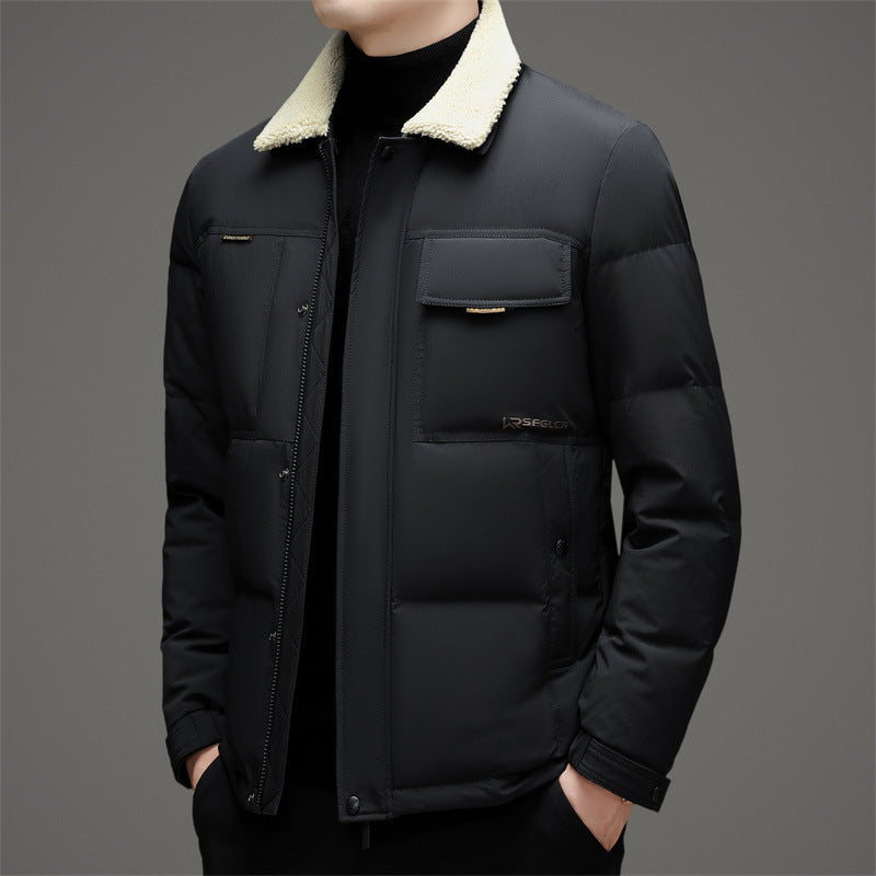 Herren gesteppte Winterjacke mit Baumwollkragen Echoarchiv