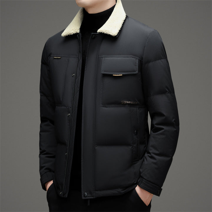 Herren gesteppte Winterjacke mit Baumwollkragen Echoarchiv