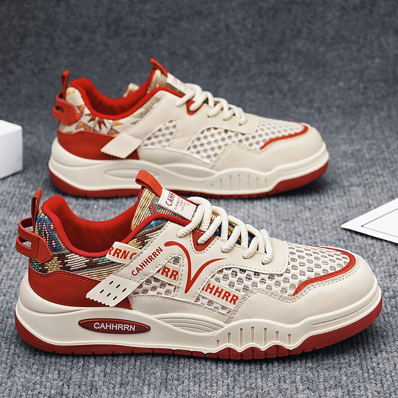Unisex modische Mesh-City-Sneaker mit gewebtem Fersenmuster, gepolsterter Achillessektion und stoßdämpfender Plateau-Laufsohle – Norré