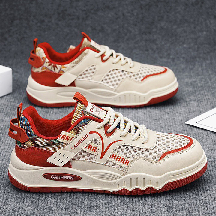 Unisex modische Mesh-City-Sneaker mit gewebtem Fersenmuster, gepolsterter Achillessektion und stoßdämpfender Plateau-Laufsohle – Norré