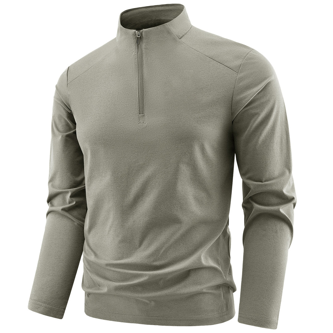 Herren Langarm-Performance-Halbzip-Trainingsshirt mit Stehkragen und atmungsaktivem Funktionsmaterial Echoarchiv