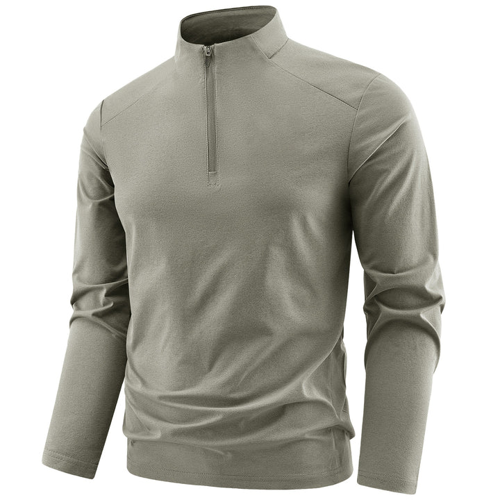 Herren Langarm-Performance-Halbzip-Trainingsshirt mit Stehkragen und atmungsaktivem Funktionsmaterial Echoarchiv