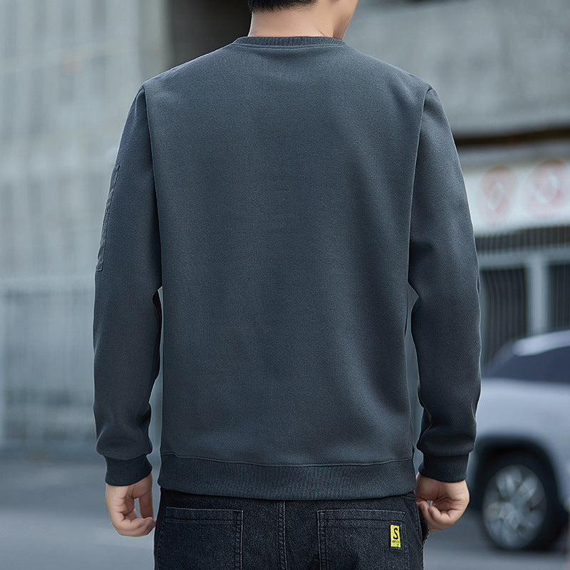Herren Minimalistisches Sweatshirt mit Raglanärmeln und Reißverschluss-Ärmeltasche Echo Archiv