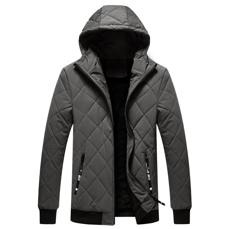 Herren gesteppte Kapuzenjacke mit leichter Thermo‑Isolierung und Rippbündchen Echoarchiv