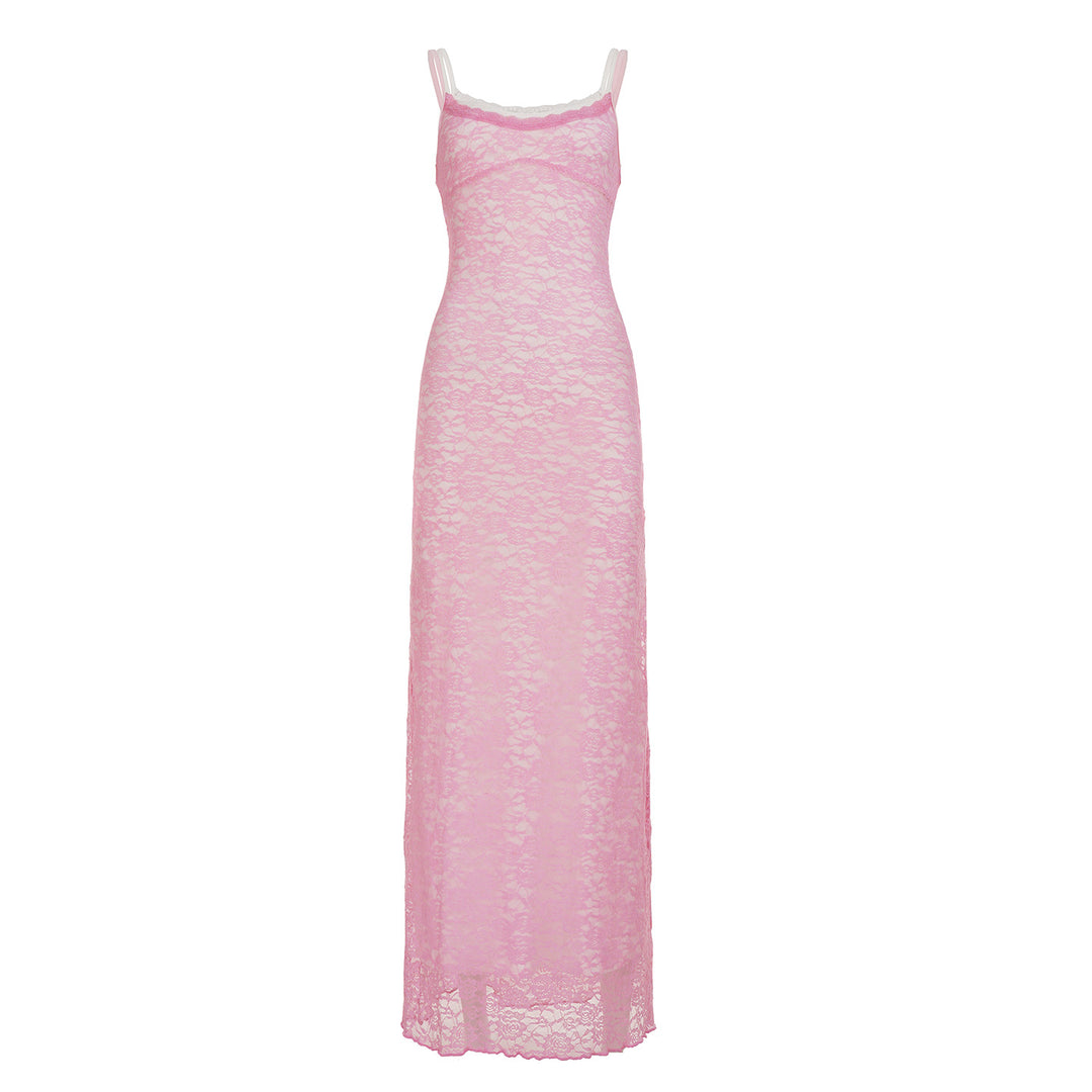 Damen Spitzen-Maxikleid mit verstellbaren Trägern und elegantem Schnitt Echo Archiv
