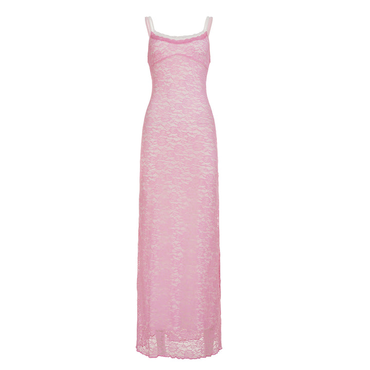Damen Spitzen-Maxikleid mit verstellbaren Trägern und elegantem Schnitt Echo Archiv
