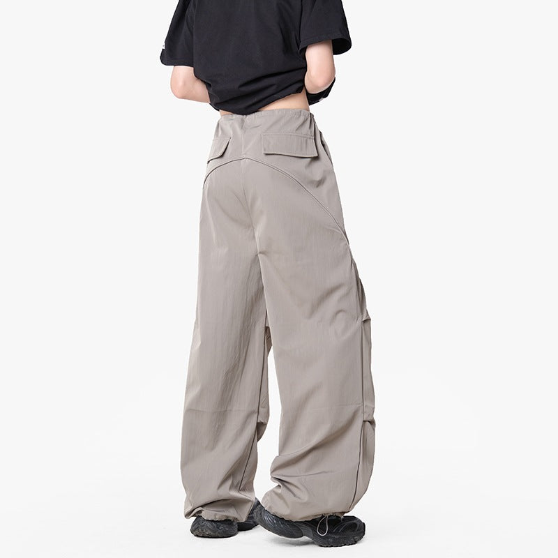 Herren Weite Funktions-Nylonhose mit Tunnelzugbund, Utility-Taschen & Baggy-Silhouette Echoarchiv