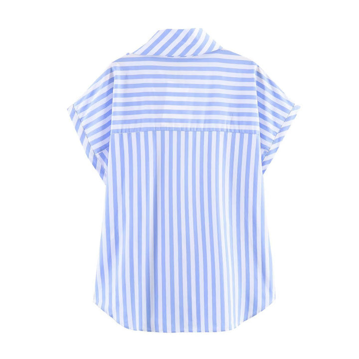 Damen Blusenshirt mit dekorativem Schleifenelement und modischem Streifenmuster Echo Archiv
