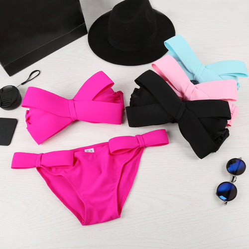 Damen Bandeau Bikini mit auffälligen Schleifen Echo Archiv