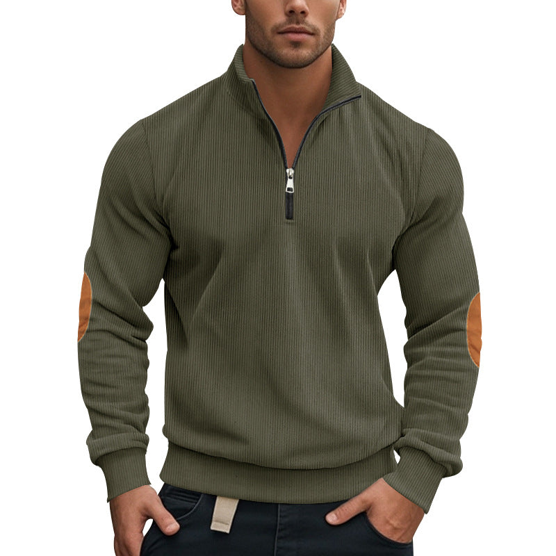 Herren Pullover mit halbem Reißverschluss und strukturiertem Design Echoarchiv