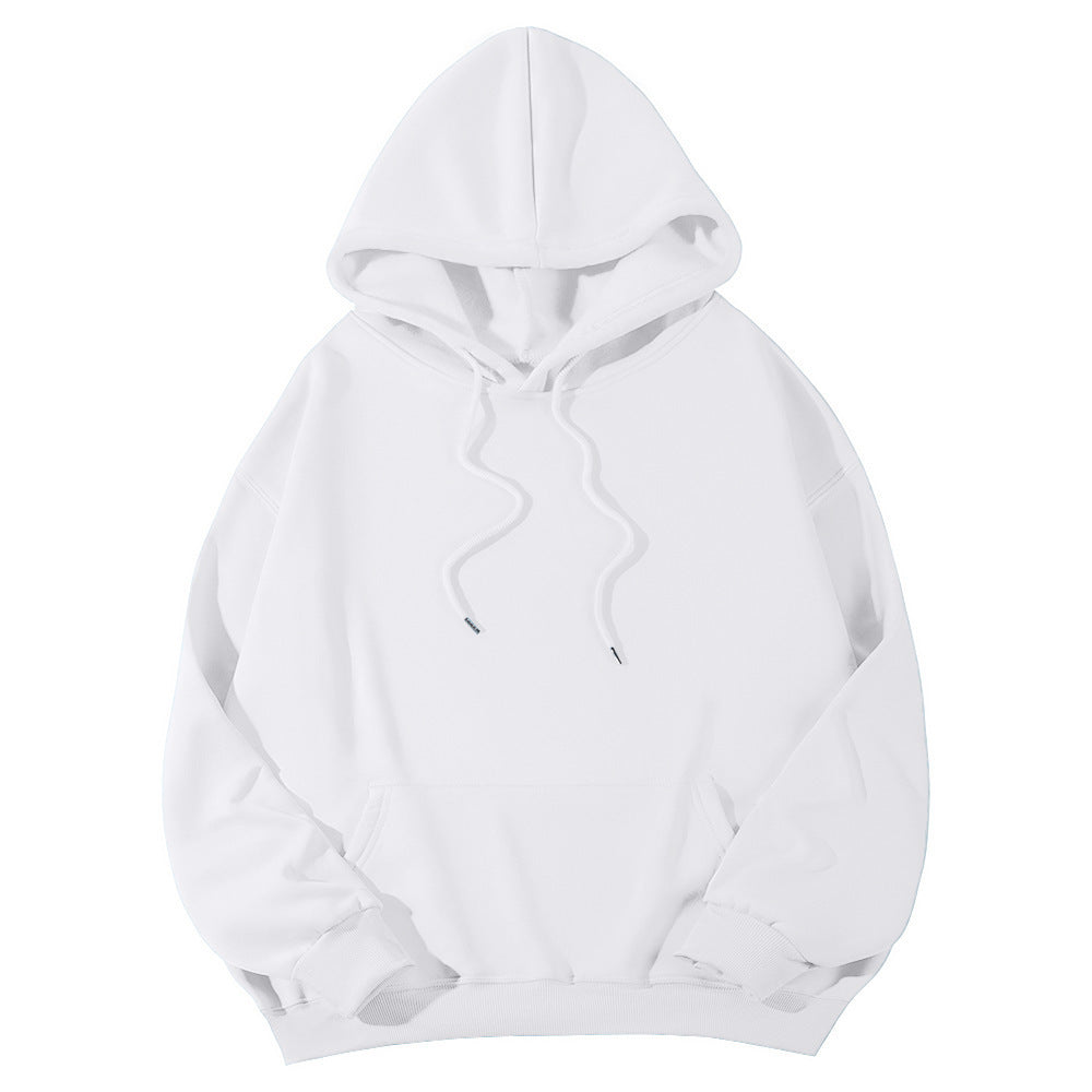 Unisex minimalistischer Kapuzenpullover mit verlängertem Rücken und Kängurutasche Echo Archiv