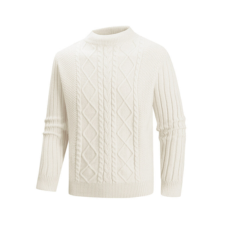 Herren Strickpullover mit strukturiertem Design und hohem Kragen Echoarchiv