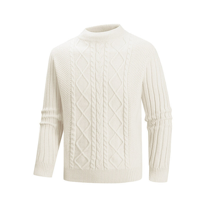 Herren Strickpullover mit strukturiertem Design und hohem Kragen Echoarchiv