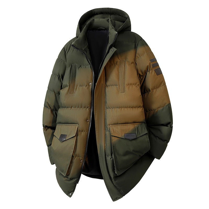 Herren Wattierter Parka im Duffle‑Stil mit Kapuze und großen Pattentaschen Echoarchiv