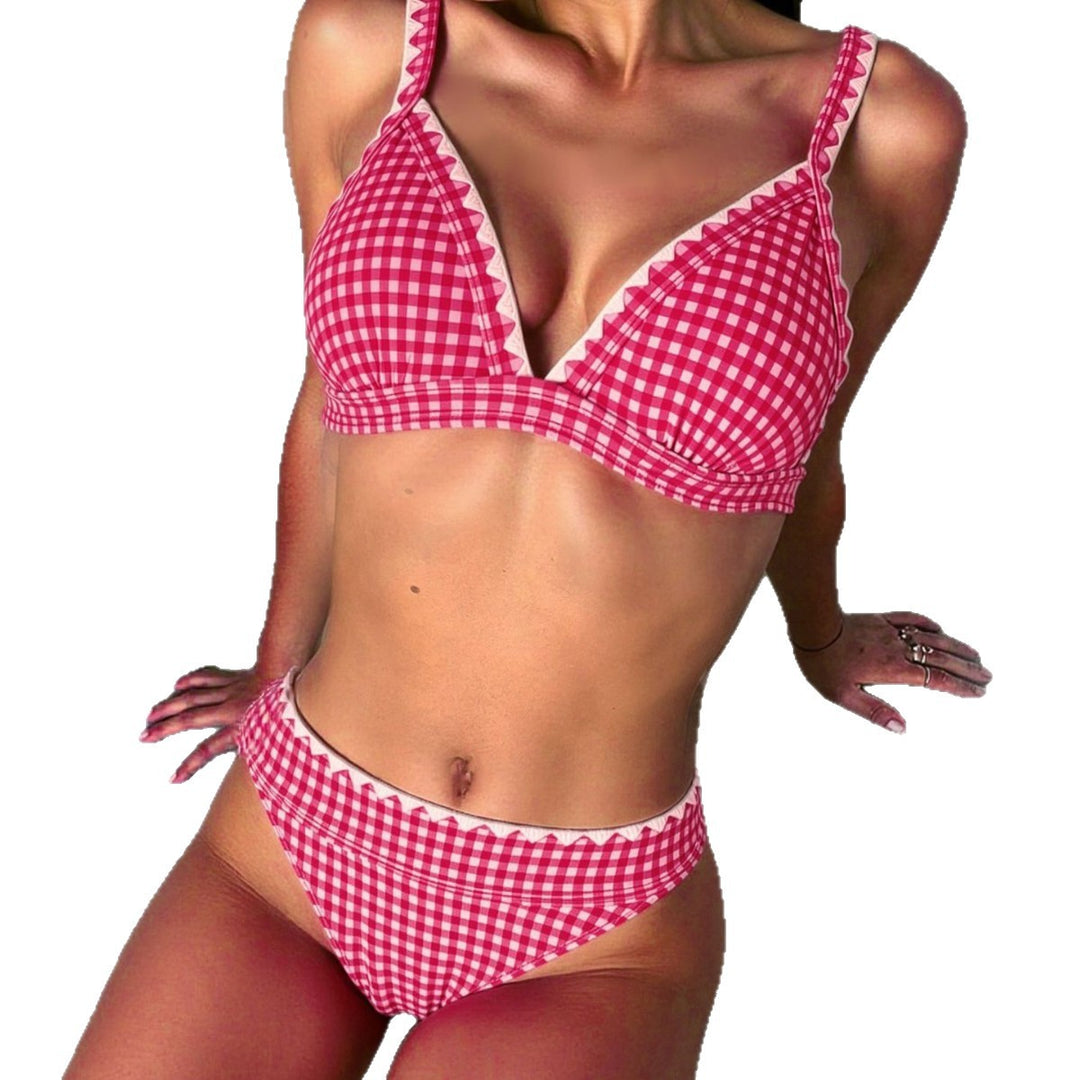 Damen Triangel-Bikini mit verspieltem Karo-Design Echo Archiv
