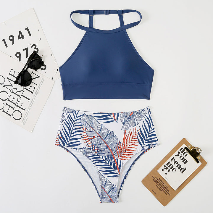 Damen Hochtailliertes Bikini-Set mit stylischem Crop-Top Echo Archiv