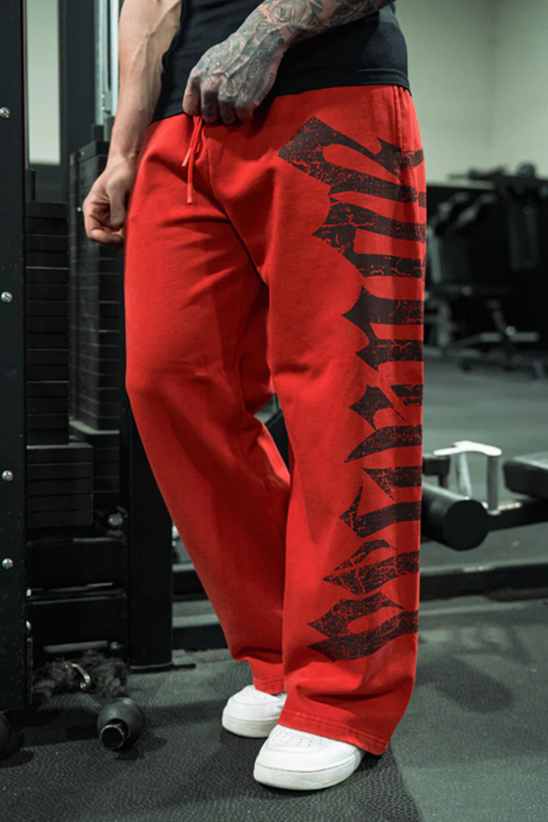Herren nan weite Sweathose aus angerautem Fleece mit seitlichem Vintage-Print und Kordelbund Echo Archiv