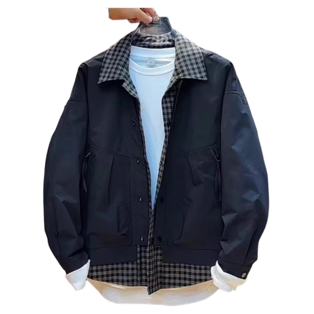 Herren Modische Utility Jacke mit hochschließendem Kragen Echoarchiv