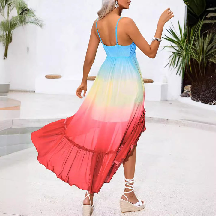 Damen Luftiges Maxikleid mit asymmetrischem Saum und Rüschendetails Echo Archiv