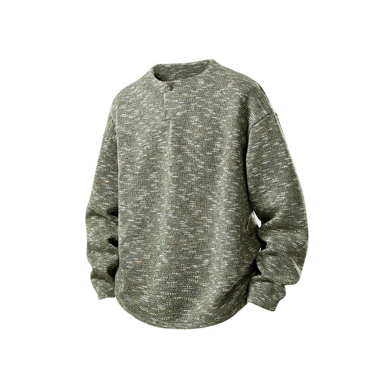 Herren Oversize-Strickpullover im Melange-Look mit Rundhalsausschnitt und gerippten Bündchen Echo Archiv