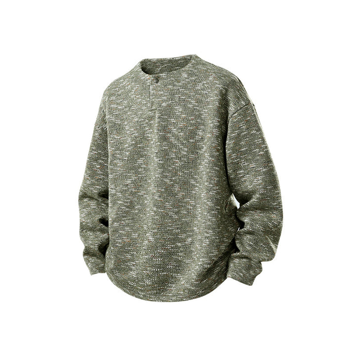 Herren Oversize-Strickpullover im Melange-Look mit Rundhalsausschnitt und gerippten Bündchen Echo Archiv