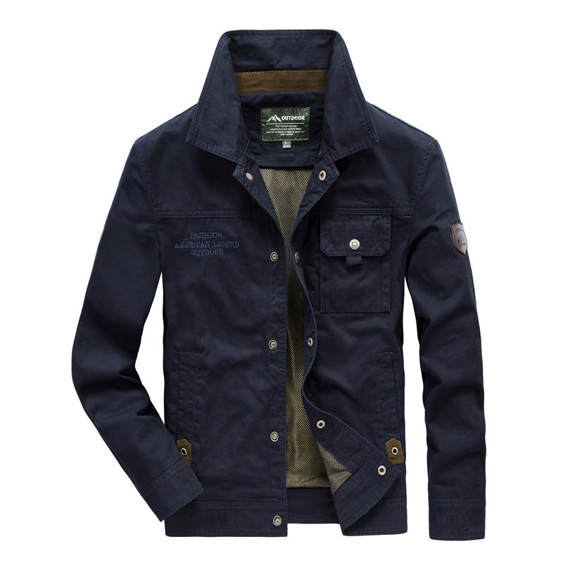 Herren Canvas-Fieldjacke im Utility‑Stil mit Brusttasche und Mesh‑Futter – Taviero