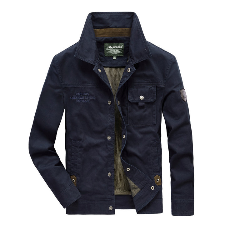 Herren Canvas-Fieldjacke im Utility‑Stil mit Brusttasche und Mesh‑Futter – Taviero