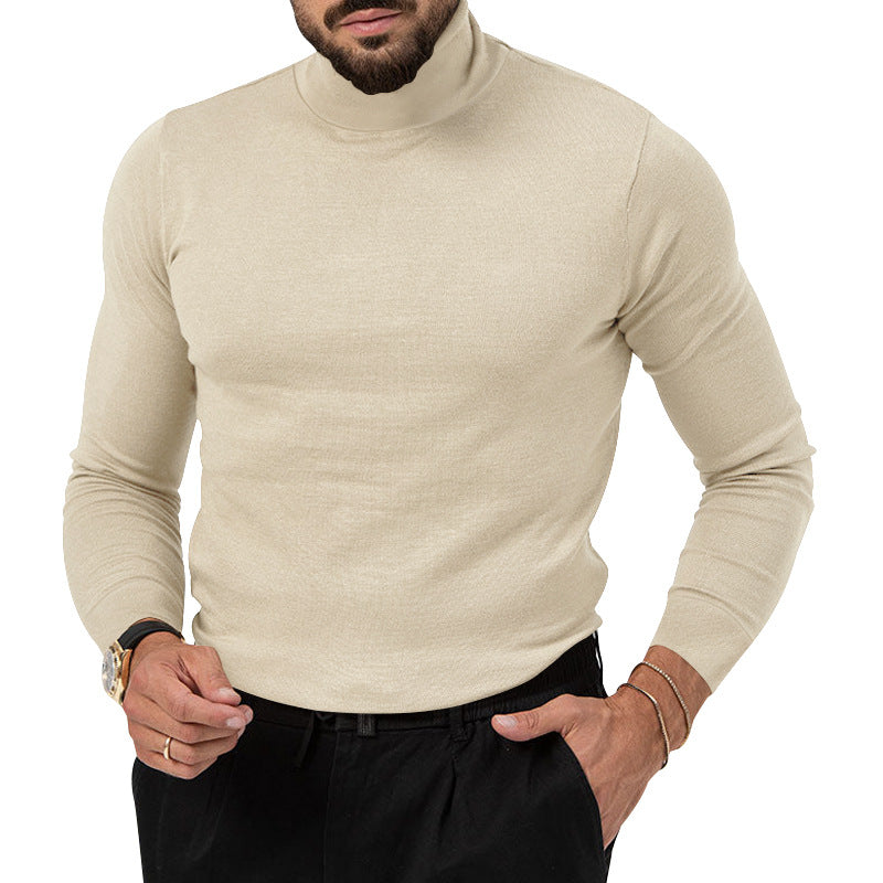 Herren Rollkragenpullover aus weichem Baumwollmix mit strukturierter Oberfläche Echoarchiv