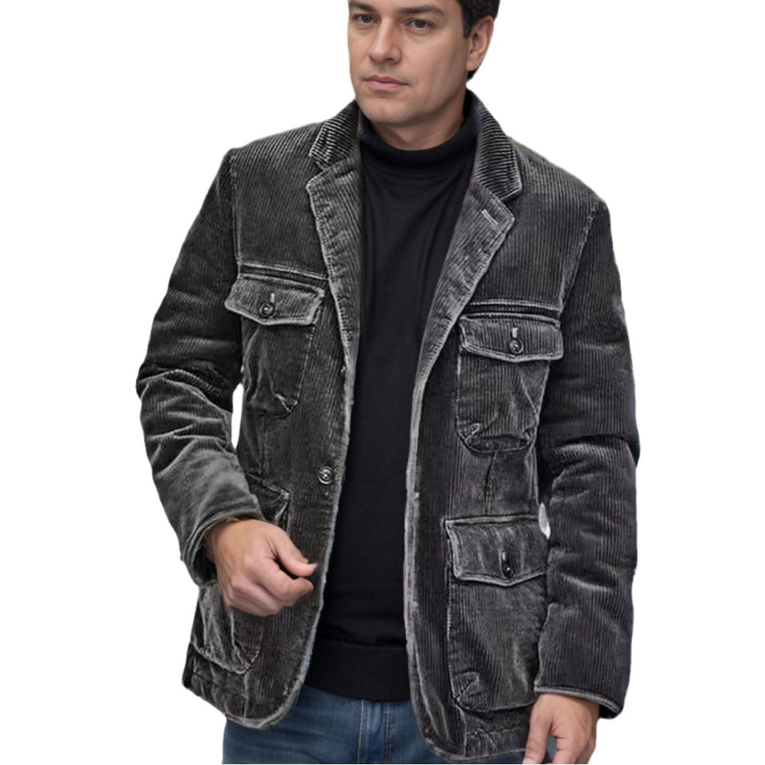 Herren leichte Cordjacke mit praktischen Taschen und modernem Design Echoarchiv