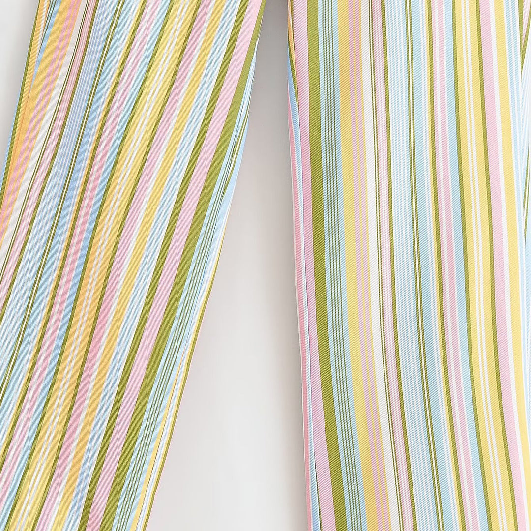 Damen weite High-Waist-Hose mit breitem Bund und Eingrifftaschen Echo Archiv