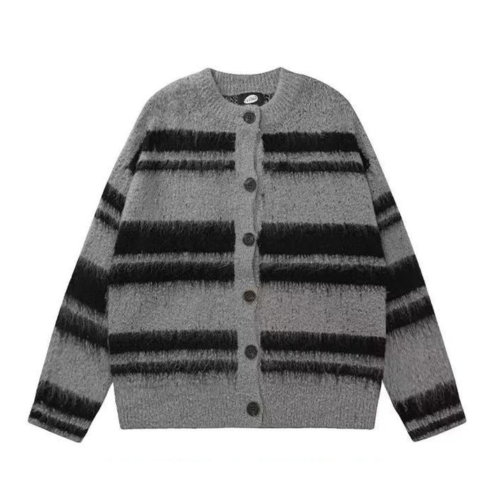 Damen Kuschelige Strickjacke mit Streifen Echoarchiv